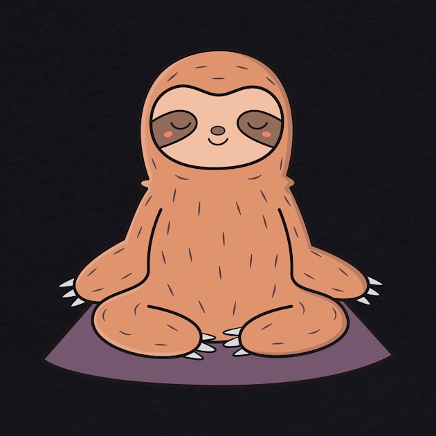 Lazy Kawaii Cute Sloth Loves Yoga by wordsberry